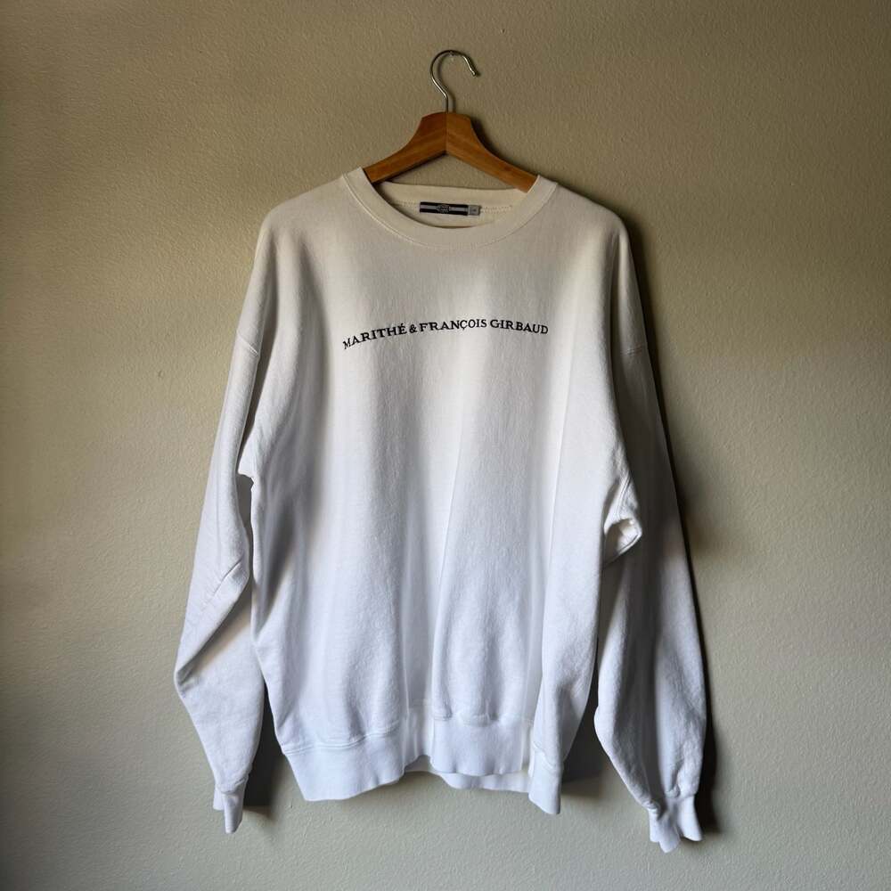 Vintage Marithé François Girbaud Crewneck Sweatshirt Made in USA Size L White